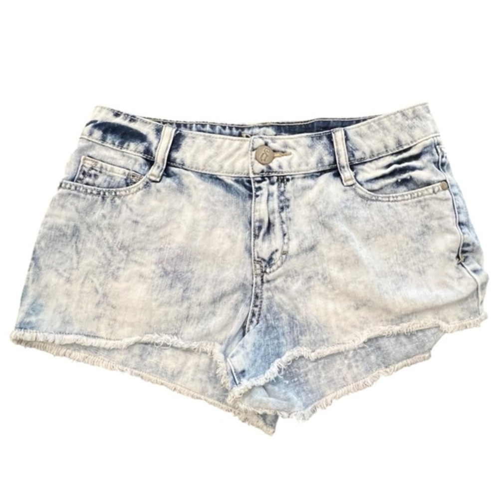 Decree Acid Wash Raw Hem Short Shorts Sz 9 Juniors Summer Beach‎ Vacation Casual